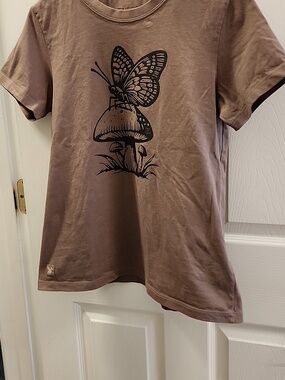Life is Good Butterfly Mushroom Women's Crusher Crew Tee Shirt